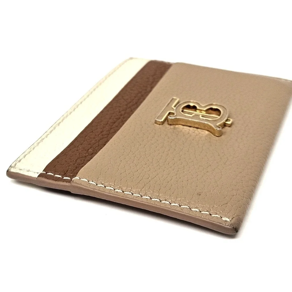Burberry‎ TB Logo Card Holder 🤎 Tan Beige Colorblock